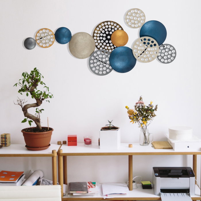 Wallity Bronte - CH103-2 Escultura de Pared de Metal Plateado